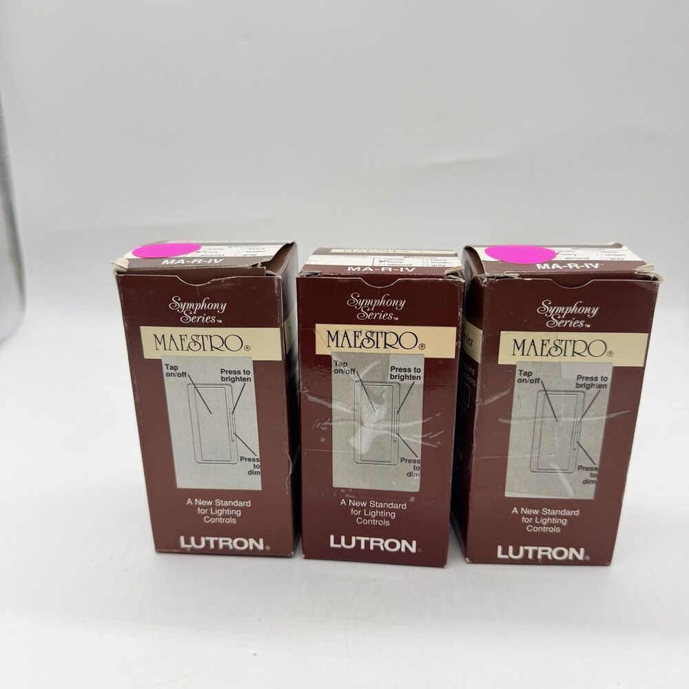 3 Lutron Maestro MA-R-IV Remote Companion Dimmer Switch Ivory 120V New
